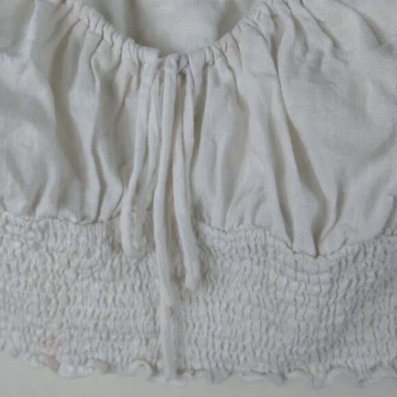 White Ruffled Crop Top - Picture 2 of 8